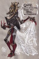 character:dagoth_ur claws dialogue long_haired_boy mask medium:trad_ink_trad_color nipple_piercing series:morrowind series:the_elder_scrolls skinny wedding // 667x1000 // 514KB