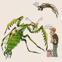 bugs character:dale_gribble character:joseph_gribble character:nancy_gribble dialogue mantis medium:trad_doodle_digital_color series:king_of_the_hill ship:nancydale // 1500x1500 // 455KB