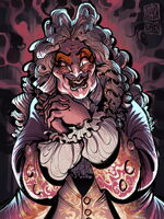 artist:SCUMSUCK bg_decorative chubby commission detailed_clothes evil_smile long_haired_boy looking_at_viewer medium:digital_ink_digital_color old_man series:other's_ocs wig // 1000x1333 // 420KB