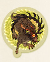 antlers cryptid jackalope medium:trad_ink_digital_color rabbit series:sticker_club sticker // 1000x1250 // 439KB