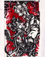 bondage dog_muzzle leather_harness medium:trad_doodle request series:other's_ocs // 1111x1388 // 462KB