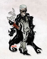 character:zeno_(resident_evil) leather_jacket medium:trad_ink_digital_color series:resident_evil series:sticker_club smoking sticker // 1000x1250 // 375KB