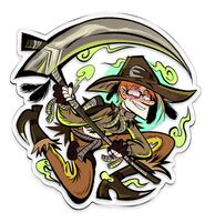 character:johnathan_crane character:the_scarecrow charm_design chibi commission crop_top freckles gas hat red_hair scythe series:batman series:DC_comics skinny // 1576x1626 // 849KB