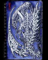artist:SCUMSUCK character:xenomorph claws medium:trad_ink monster_girl request series:alien tail teeth visible_ribcage // 1000x1224 // 539KB