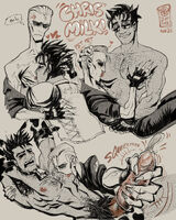 big_boobs character:albert_wesker character:chris_redfield handjob huge_schmeat lactation milk nipple_sucking nipples penis series:resident_evil ship:chrisker // 1000x1250 // 479KB