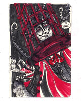 black_and_white character:micolash medium:trad_doodle request series:bloodborne // 1671x2088 // 763KB