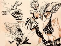 big_boobs eyepatch freckles girl medium:trad_doodle nipples series:groovy's_ocs series:other's_ocs short_haired_girl skirt small_boobs smoking swirl_eyes thigh_socks yuri // 1280x957 // 369KB