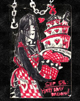 black_and_white cake food long_haired_boy medium:trad_doodle request series:other's_ocs // 1680x2100 // 1.3MB