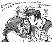character:bill_dauterive character:boomhauer character:dale_gribble character:hank_hill high_school kissing letterman long_haired_boy medium:trad_ink_digital_tones series:king_of_the_hill ship:alley_guys // 1500x1200 // 351KB