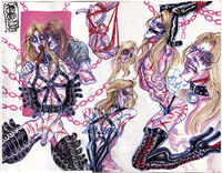 belts blood bondage chains character:skwisgaar_skwigelf character:toki_wartooth collar cuts dethklok guro leather_harness long_haired_boy penis rope_bondage series:metalocalypse ship:tokiskwis // 1280x1001 // 622KB