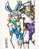 bunny_ears bunny_suit character:gyro_zeppeli character:johnny_joestar medium:trad_doodle request series:JJBA // 1000x1250 // 554KB
