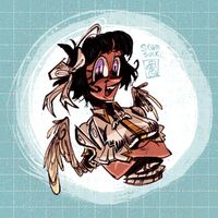 character:azazel_(helltaker) girl medium:trad_doodle_digital_color request series:helltaker // 1000x1000 // 451KB