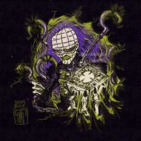black body_horror chains character:pinhead commission green grimace hooks horror medium:trad_ink_digital_tones needles puple series:hellraiser tattoo_design teeth // 1000x1000 // 636KB