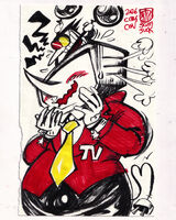 blush character:spamton character:tenna chubby medium:trad_doodle nose request series:deltarune ship:spamtenna size_difference // 1000x1250 // 519KB