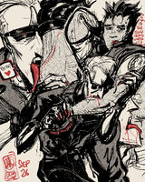 blood character:albert_wesker character:chris_redfield series:resident_evil ship:chrisker tongue vampire // 1600x2000 // 1.3MB