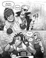 character:albert_wesker character:chris_redfield comic dialogue medium:ballpoint_pen series:resident_evil ship:chrisker // 1111x1389 // 488KB