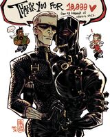 big_boobs character:albert_wesker character:basile_(latex) character:chris_redfield character:ollie handholding medium:trad_ink_digital_color series:OCs series:senspai ship:ollie_n_basile // 1280x1600 // 663KB