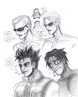 character:albert_wesker character:chris_redfield medium:ballpoint_pen series:resident_evil ship:chrisker // 1111x1389 // 483KB