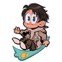 baby blush brown_hair charm_design commission fruit green_eyes hoodie lemon medium:digital_ink_digital_color series:other's_ocs socks // 2000x2000 // 474KB