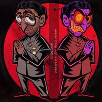 black_hair character:chattar_lal charm_design commission evil_smile glasses medium:digital_ink_digital_color praying_hands series:indiana_jones slicked_back_hair smile suit swirl_eyes // 1000x1000 // 522KB