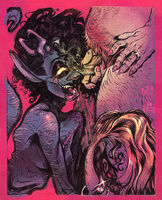 belly commission curly_hair eye_socket_fucking guro hairy horns medium:trad_ink_digital_color nipples scars series:other's_ocs skinny small_boobs tail tongue wedding_ring yaoi // 1000x1238 // 653KB