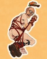bald belly bondage boots cap character:dale_gribble charm_design cock_ring crying medium:trad_ink_digital_color rope_bondage series:king_of_the_hill skinnyfat vulva // 800x1000 // 373KB