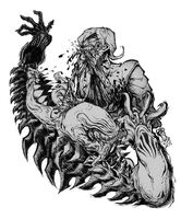 black_and_white blood character:agni character:serph guro medium:trad_ink_digital_tones monster_boy series:megami_tensei ship:serphagni teeth // 1000x1206 // 422KB
