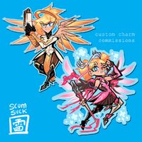 armor character:mercy charm_design commission girl gun halo high_heels medium:digital_ink_digital_color pigtails ponytail series:overwatch sideswept_bangs thigh+boots wings // 1000x1000 // 197KB