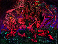 blood character:yami_bakura character:yami_malik commission guro guts medium:trad_ink_digital_color series:anime series:yu-gi-oh ship:psychoshipping // 1111x838 // 383KB