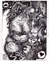 belly big_forehead black_and_white character:grace_ashcroft character:victor_gideon chubby girl long_haired_boy medium:trad_ink monster_boy monster_clit monster_x_girl ship:gracegideon tentacles upside_down vulva // 1000x1250 // 520KB