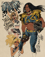 character:dale_gribble character:john_redcorn character:nancy_gribble cheerleading_uniform football_uniform genderbend series:king_of_the_hill ship:nancydalejohn underboob yuri // 1000x1250 // 634KB