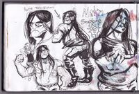 belly black_and_white black_hair character:nathan_explosion dethklok long_haired_boy medium:sketchpage series:metalocalypse // 1000x678 // 228KB