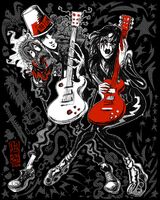 character:ace_frehley character:buckethead guitar long_haired_boy medium:trad_ink_digital_tones series:kiss_(band) series:musicians skinny // 1111x1389 // 500KB