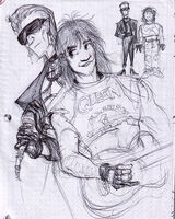 band_au band_shirt character:albert_wesker character:chris_redfield series:resident_evil ship:chrisker // 2239x2799 // 1.6MB