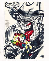 artist:SCUMSUCK black_and_white character:joseph_joestar clown dialogue food ice_cream medium:trad_ink old_man red request series:JJBA // 1000x1250 // 434KB