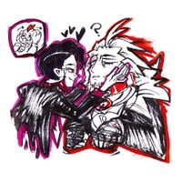 character:corbeau_(pokemon) character:L_(pokemon) character:litleo collar medium:trad_doodle request series:pokemon ship:atrociousshipping // 1000x1000 // 290KB