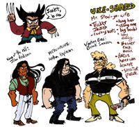 black_hair character:brock_samson character:john_redcorn character:nathan_explosion character:wolverine comparison dethklok long_haired_boy notes series:king_of_the_hill series:metalocalypse series:venture_bros series:x-men // 1652x1512 // 469KB