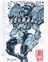 artist:SCUMSUCK belt bulge character:king_of_all_cosmos crown dialogue hairy medium:trad_ink_wash moustache muscles nipples panties request ruffle_collar series:katamari_damacy thigh_socks // 1000x1289 // 456KB