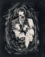 black_and_white chains character:christine_daae character:erik_(POTO) character:raoul_de_chagny collar crying mask medium:trad_ink_digital_tones series:phantom_of_the_opera_(musical) ship:erik_christine_raoul wedding // 1000x1250 // 476KB