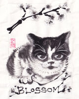 cat flowers medium:trad_doodle medium:trad_ink_wash request series:pets // 1526x1908 // 455KB