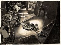 alcohol alien bg_detailed character:jizzy_bel character:johnny_rocket fetus grayscale guro guts medium:trad_ink_wash nude series:OCs series:the_penetrators stage // 2000x1484 // 704KB