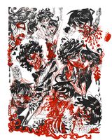 black_and_white blood cannibalism chains decapitation eye_socket_fucking guro medium:trad_ink rib_bones series:other's_ocs tongue tongue_piercing vomit // 1000x1250 // 415KB