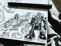 black_and_white character:nemesis medium:trad_doodle series:resident_evil zombie // 1280x960 // 283KB