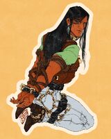 black_hair bondage boots character:john_redcorn charm_design looking_at_viewer medium:trad_ink_digital_color muscles rope_bondage series:king_of_the_hill // 800x1000 // 280KB