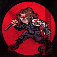 blue_eyes boots character:bucky_barnes character:winter_soldier charm_design collar commission fangs fingerless_gloves knife leather_gloves liefeld_pouches long_haired_boy medium:digital_ink_digital_color metal_arm series:captain_america series:marvel stubble tactical_gear // 1000x1000 // 532KB